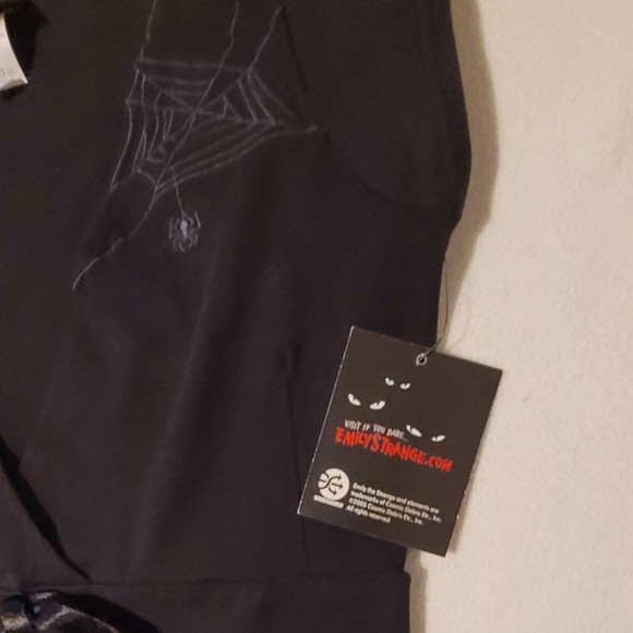 Emily the Strange Dress Spider Web Black Goth y2k 2005 NWT - Picture 7 of 11